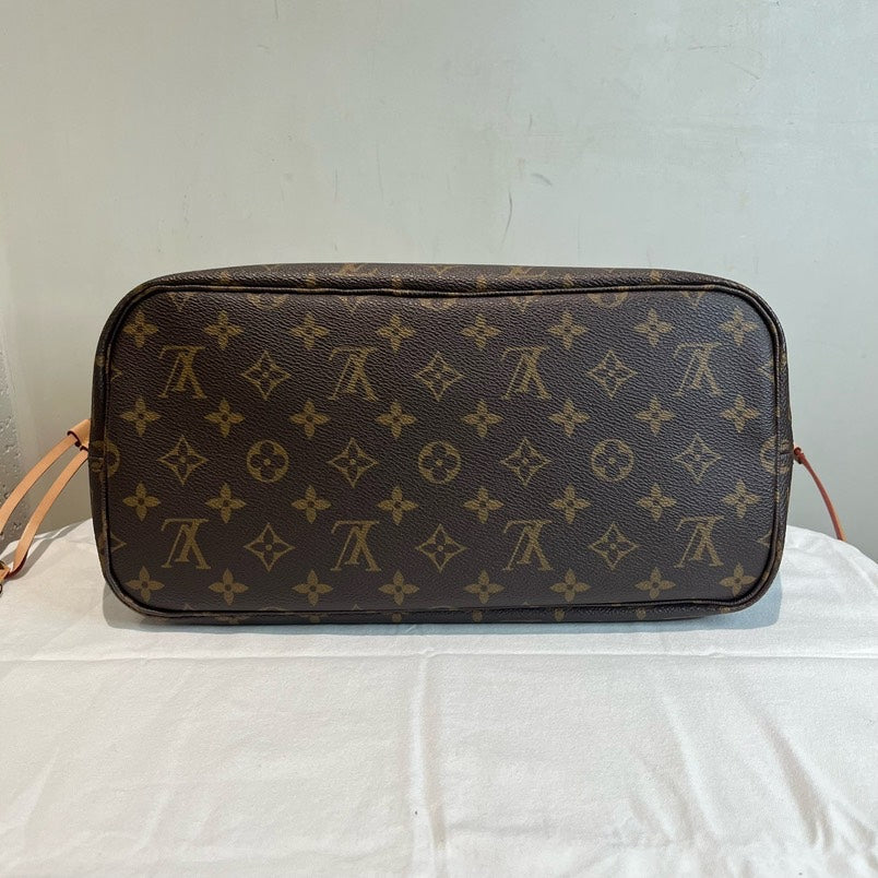 Louis Vuitton Neverfull with Pouch Monogram Canvas Tote Bag - Brown