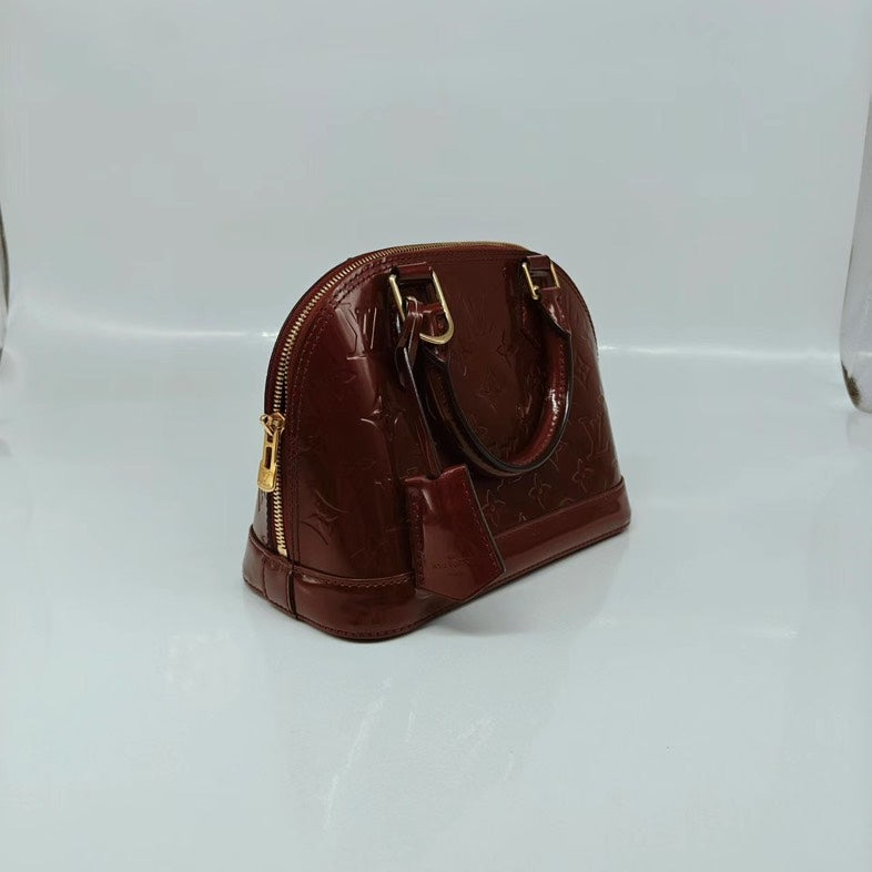 Louis Vuitton Burgundy Cherry Patent Alma BB Crossbody Bag