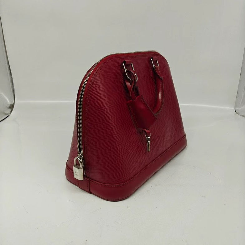 Louis Vuitton Burgundy Epi Handbag - Top Handle Bag