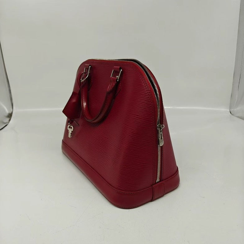 Louis Vuitton Burgundy Epi Handbag - Top Handle Bag
