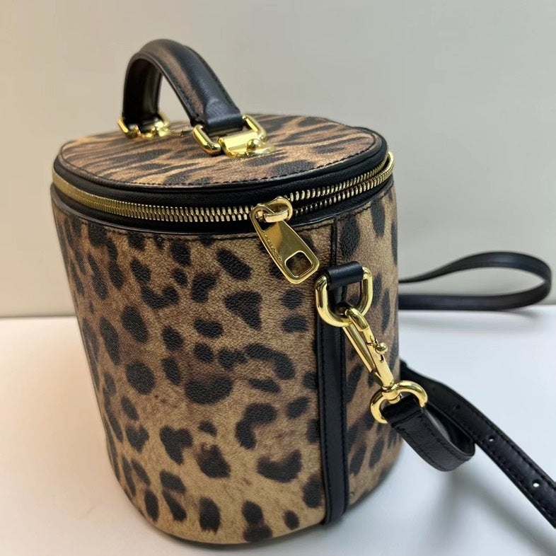 Dolce & Gabbana Leopard Print Crossbody Bag - Brown Leather