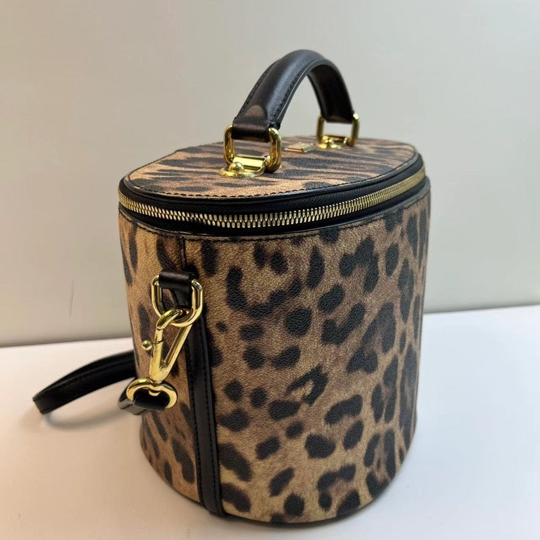 Dolce & Gabbana Leopard Print Crossbody Bag - Brown Leather