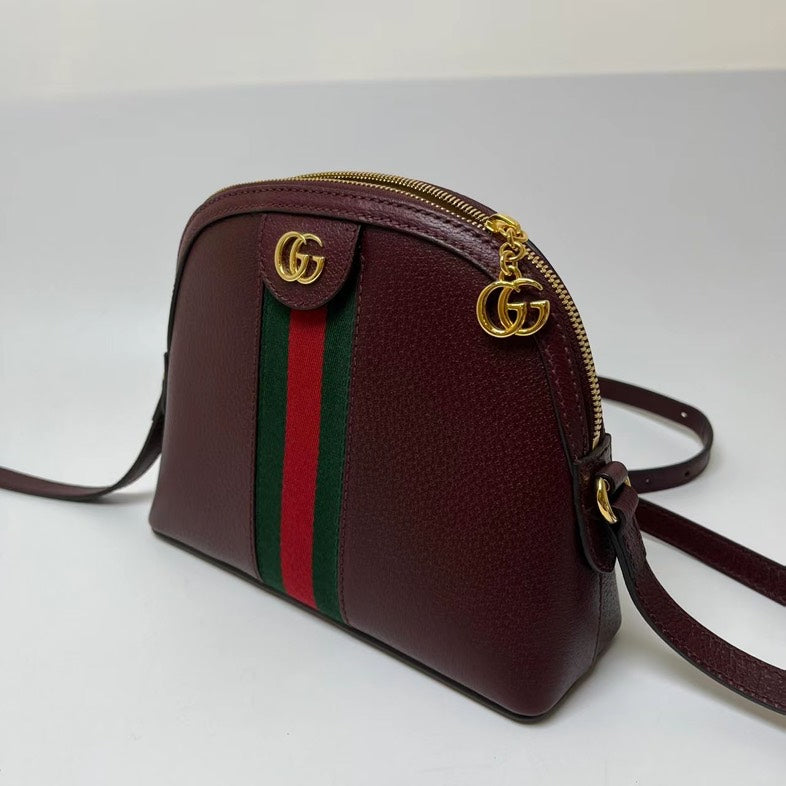 Gucci Ophidia Burgundy Calfskin Crossbody Bag