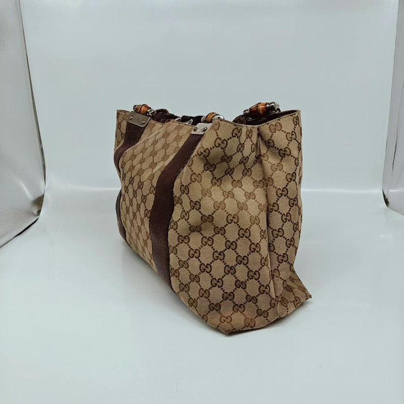 Gucci GG Canvas Tote Vintage Brown Medium Tote Bag
