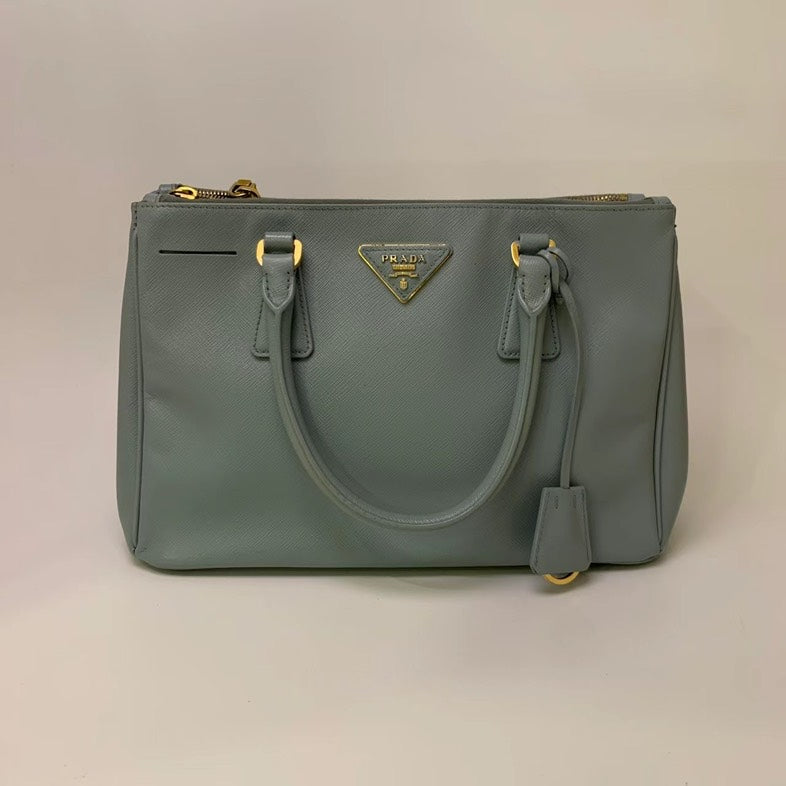 Prada Galleria Teal Saffiano Calfskin Handbag Crossbody