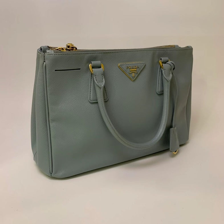 Prada Galleria Teal Saffiano Calfskin Handbag Crossbody