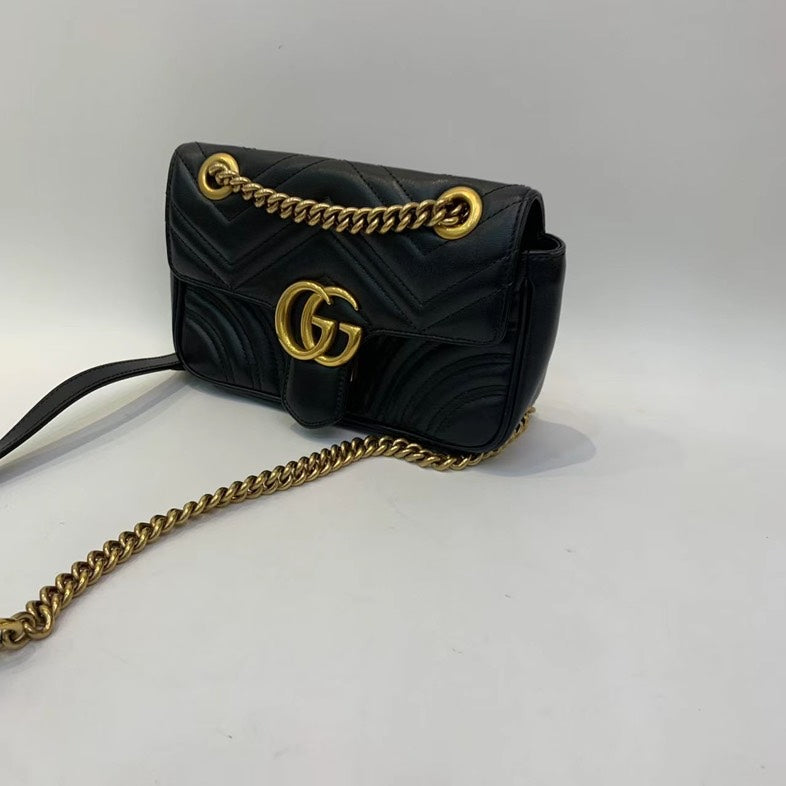 Gucci Classic Marmont Black Calfskin Crossbody Bag
