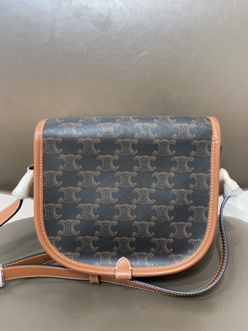 Celine Folco Brown Leather Crossbody Bag