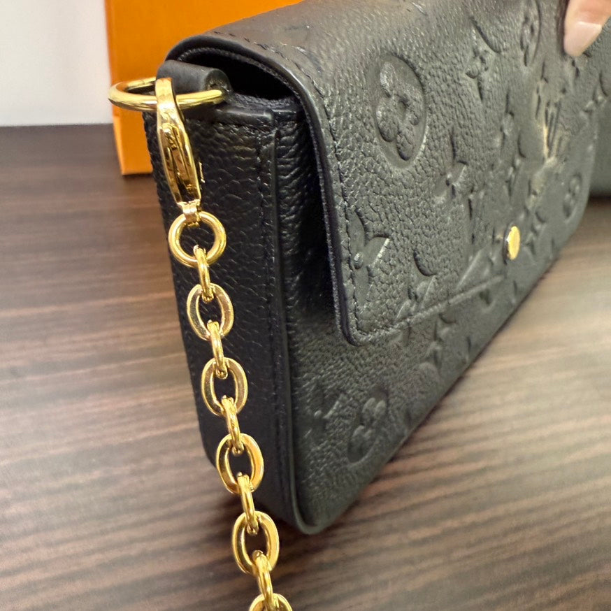 Louis Vuitton Monogram Empreinte Pochette Felicie Black Crossbody Bag LB114176