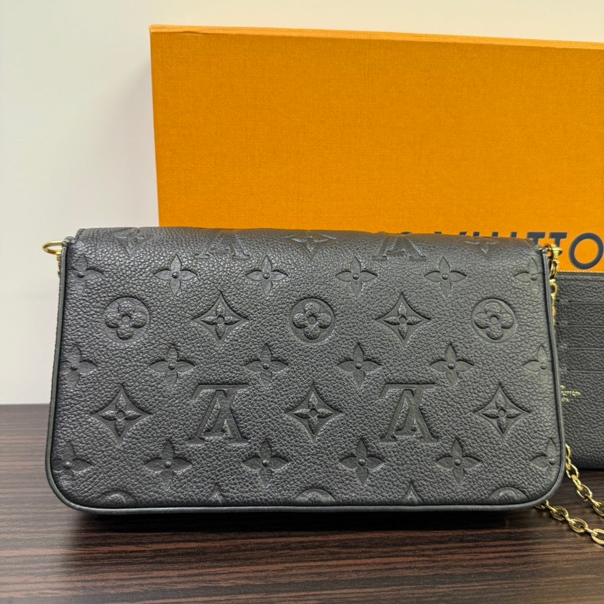 Louis Vuitton Monogram Empreinte Pochette Felicie Black Crossbody Bag LB114176