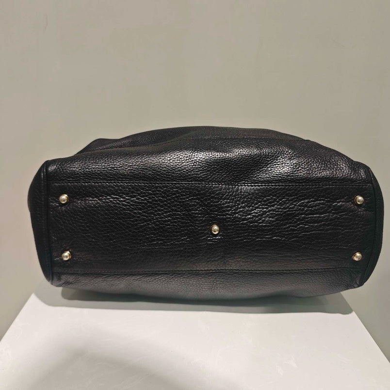 Gucci Bamboo Joint Tote Bag Black Leather