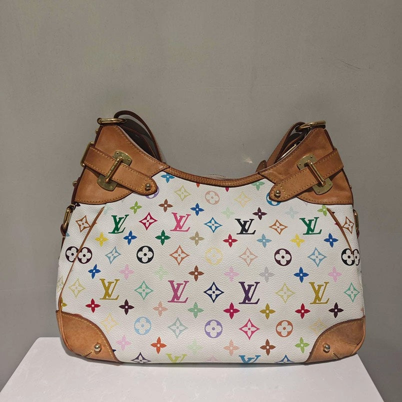 Louis Vuitton White Murakami Monogram Multicolore Hobo Tote Bag