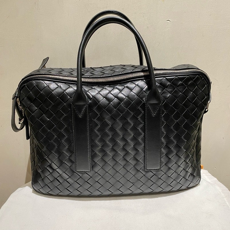 Bottega Black Lambskin Tote Bag