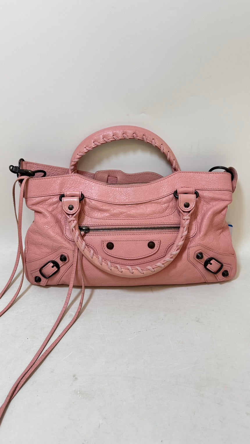 Balenciaga City Bag Pink Leather Shoulder Bag