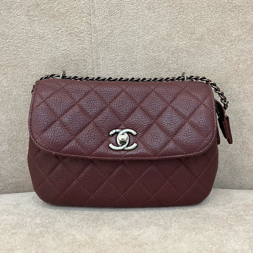 Chanel HMM Burgundy Leather Shoulder Bag