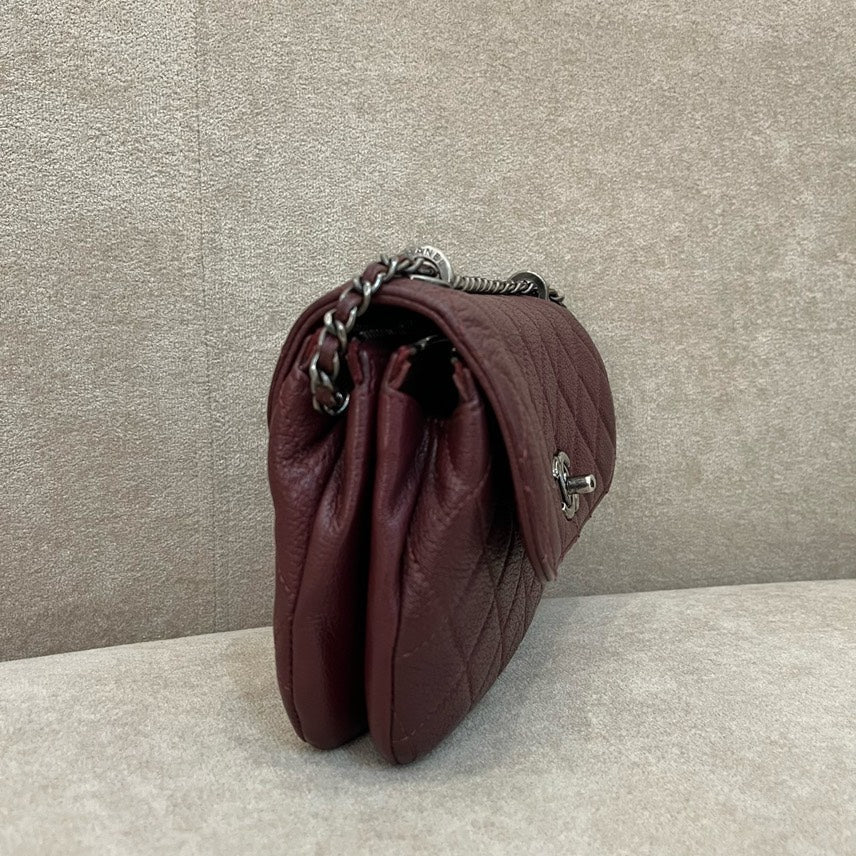 Chanel HMM Burgundy Leather Shoulder Bag
