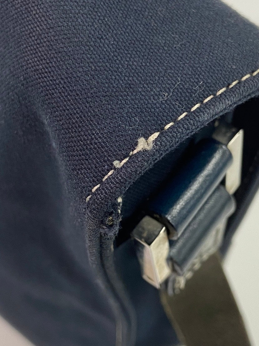 FENDI Retro Messenger Bag Navy Canvas Crossbody