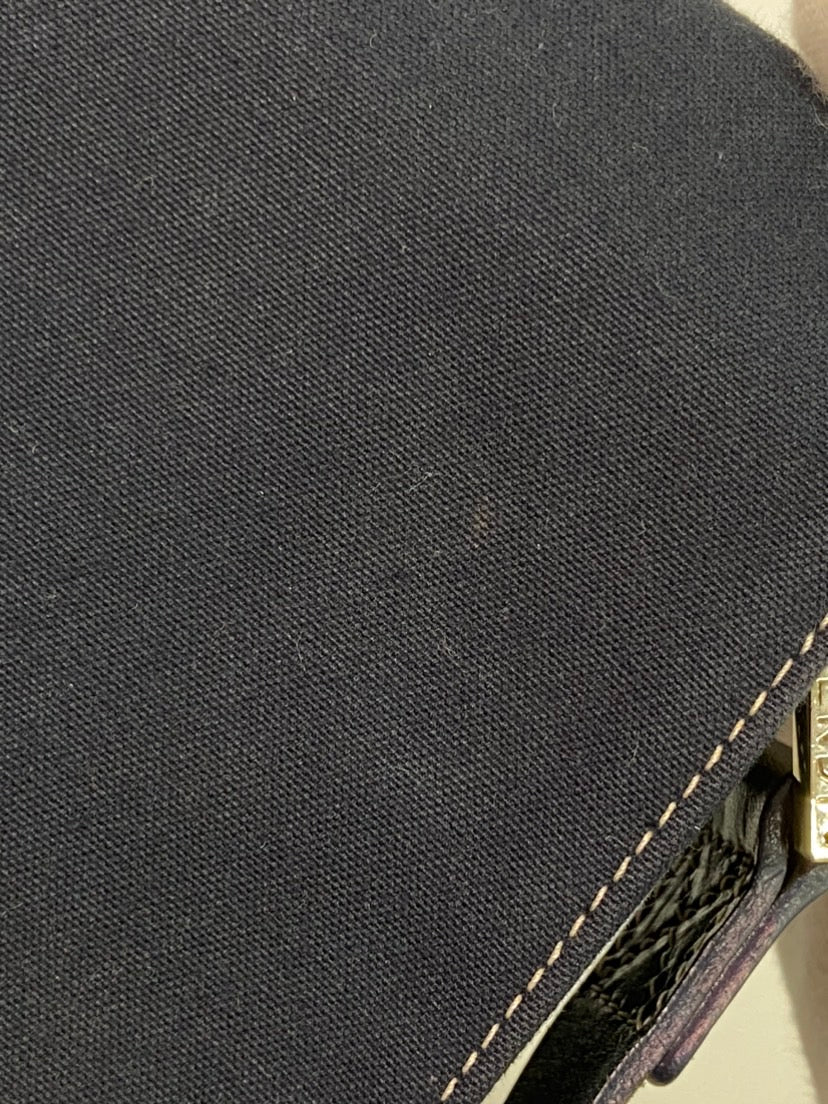 FENDI Retro Messenger Bag Navy Canvas Crossbody