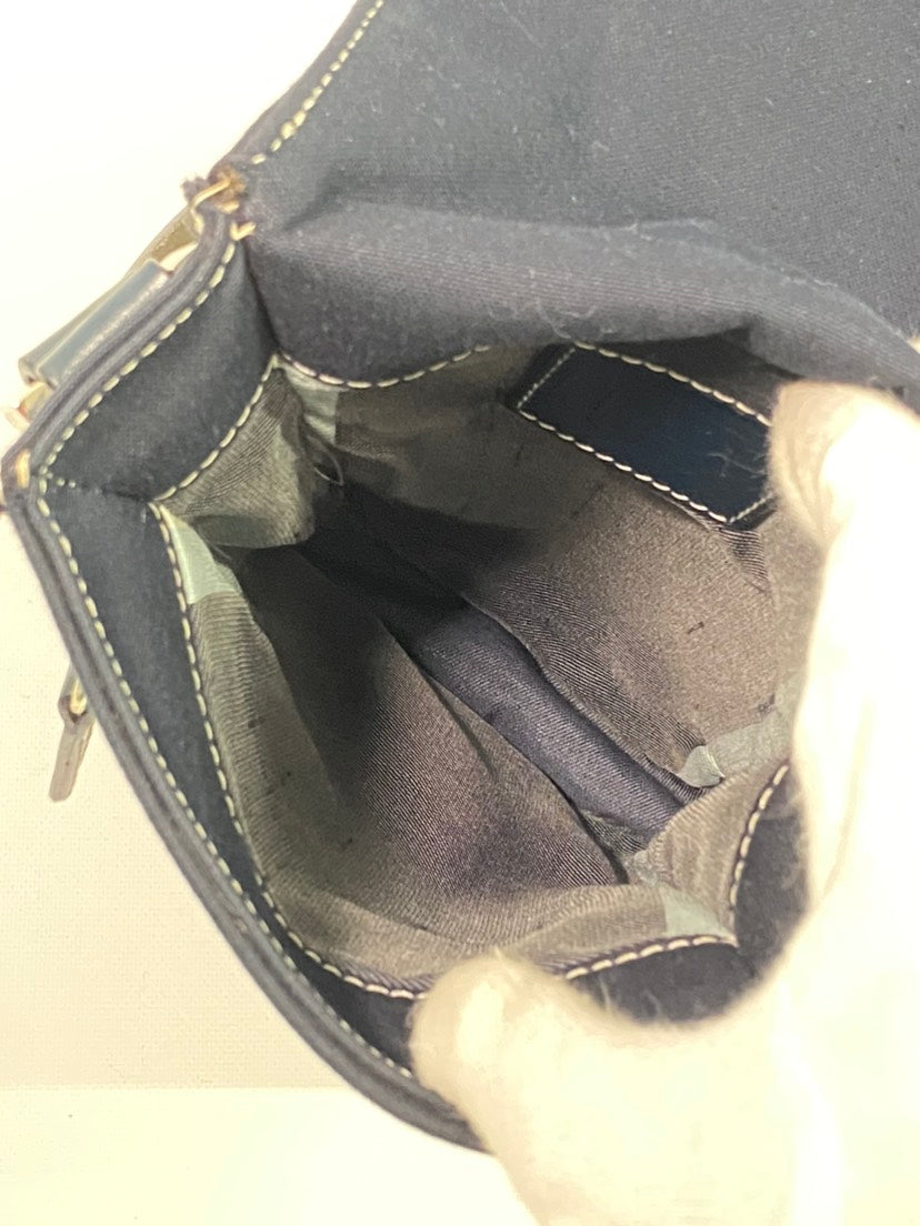 FENDI Retro Messenger Bag Navy Canvas Crossbody
