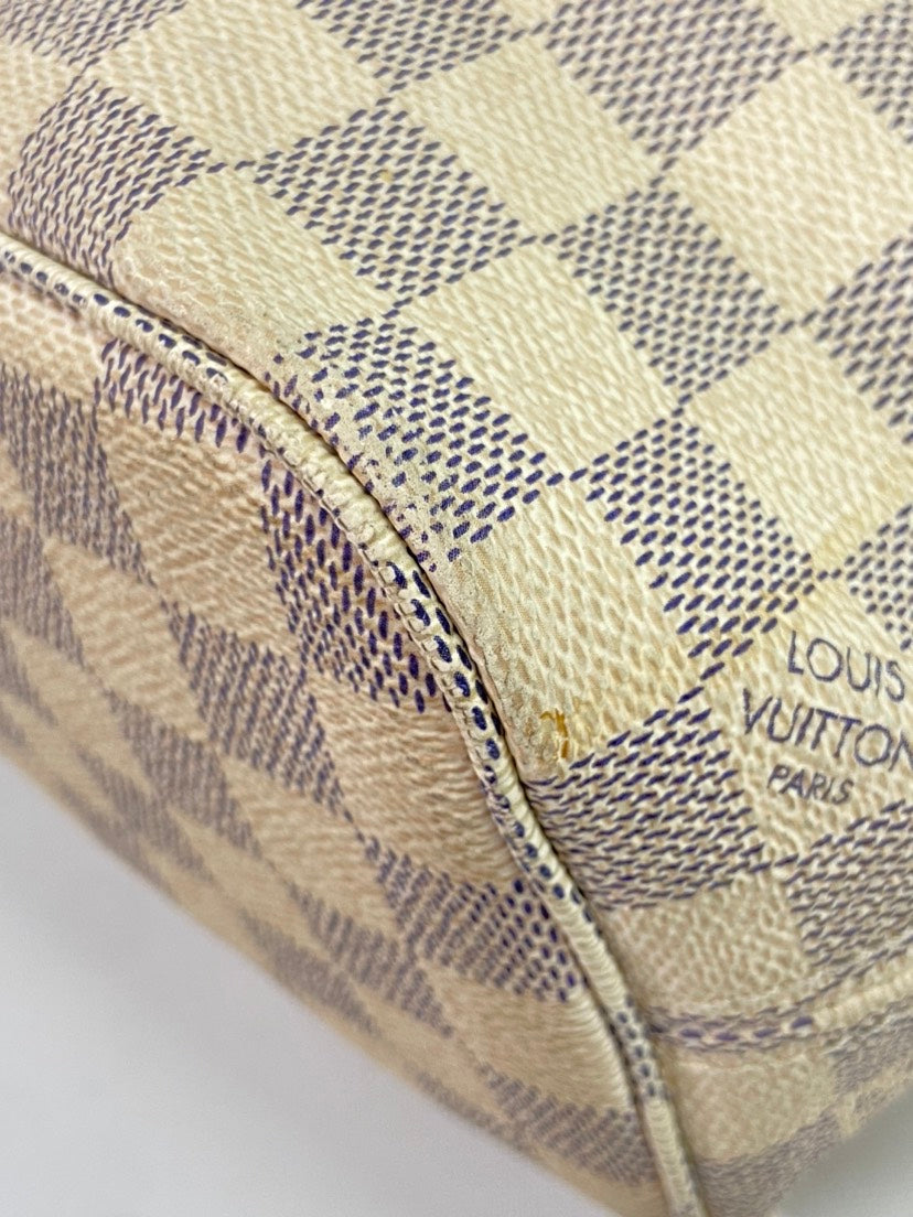 Louis Vuitton Neverfull PM, Damier Azur, Beige, Tote