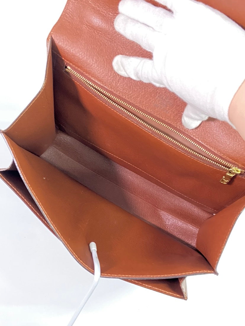 LOUIS VUITTON Monogram Monsour28 Brown Leather Satchel Bag