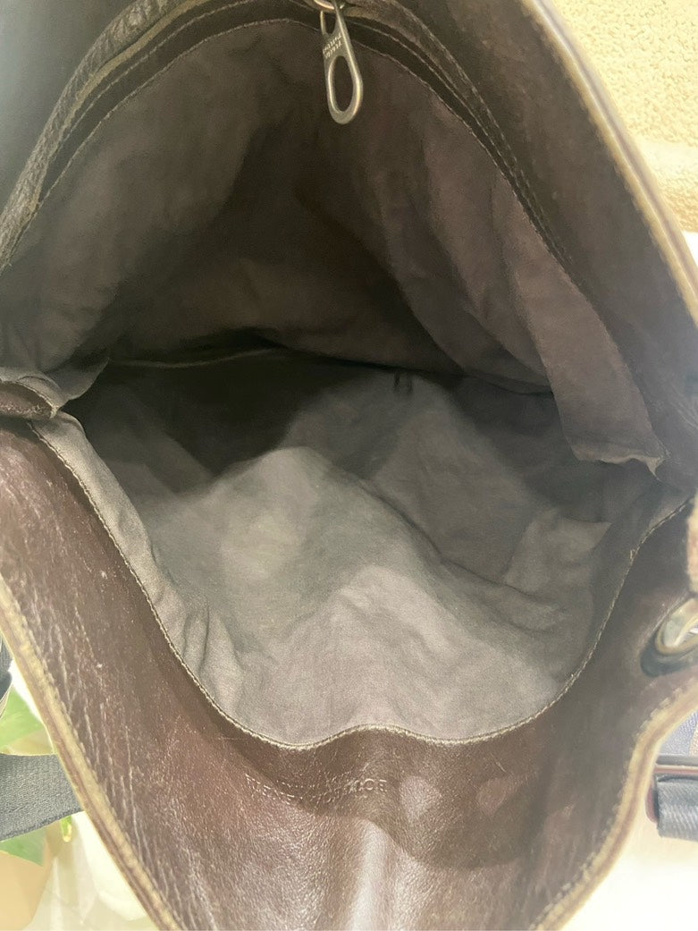 Bottega Veneta Intrecciato Dark Gray Leather Crossbody Bag