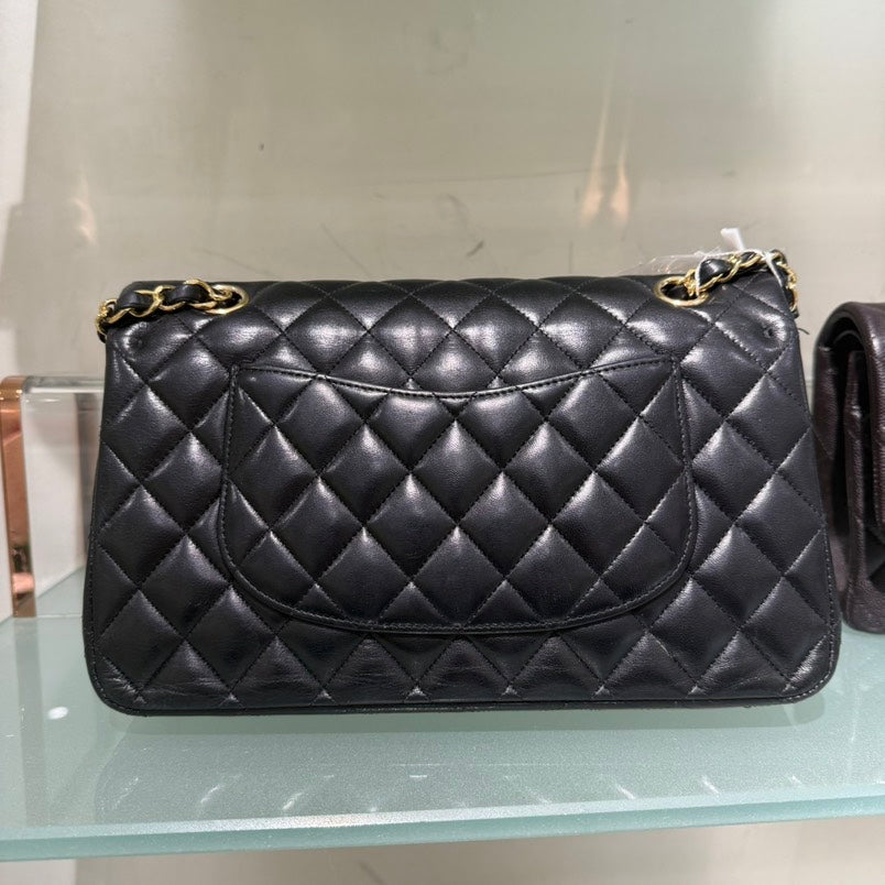 Chanel CF Lambskin Medium Black Gold Shoulder Bag