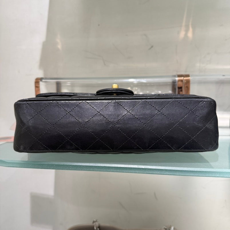 Chanel CF Lambskin Medium Black Gold Shoulder Bag