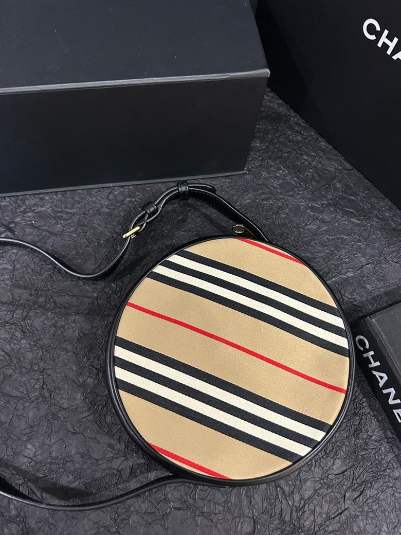 Burberry Monogram Canvas and Calfskin Beige Crossbody Bag