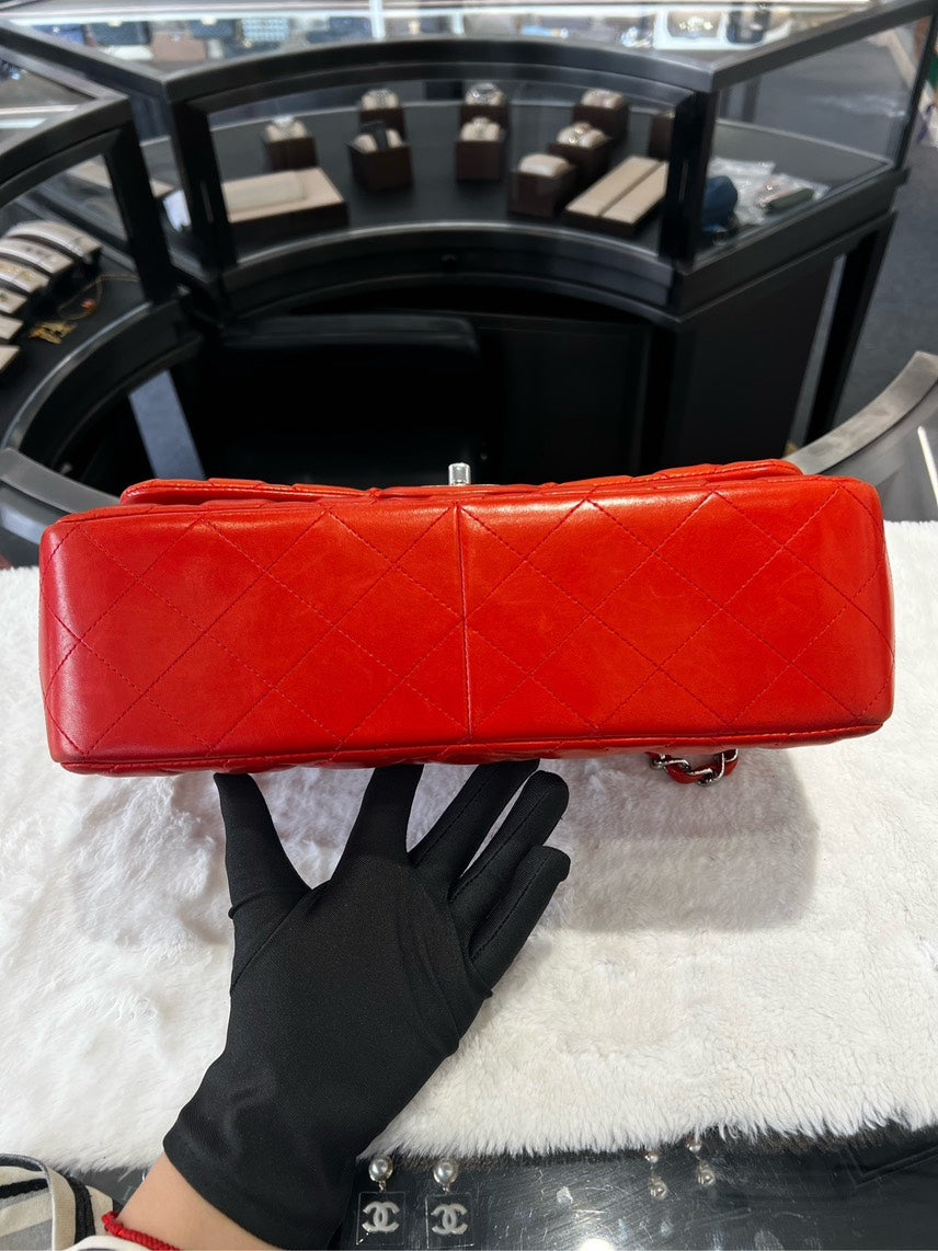 Chanel Jumbo HBG Red Leather Shoulder Bag