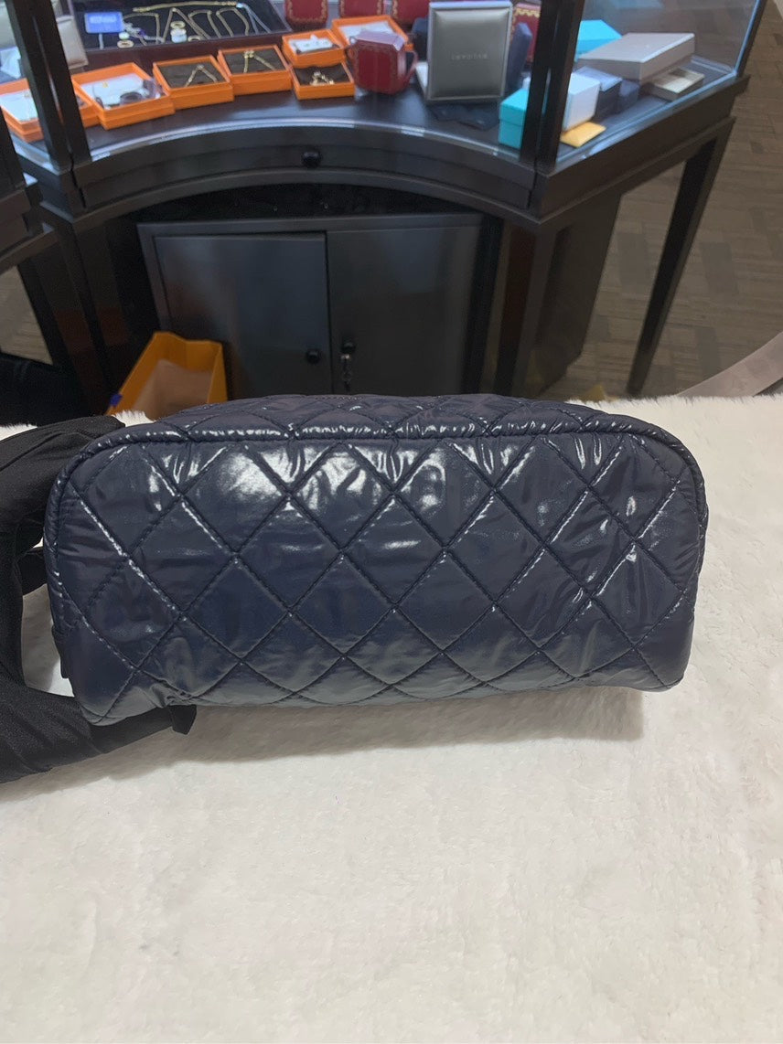 Chanel HBG Quilted Navy Leather Shoulder Bag