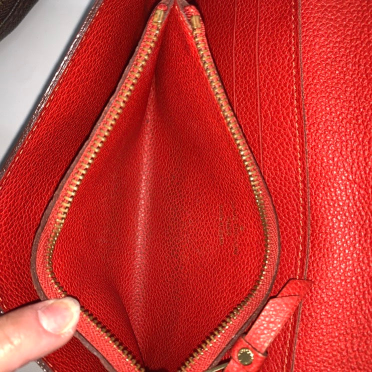 LOUIS VUITTON Monogram Empreinte Leather Rosalie Wallet in Coral - Wallets