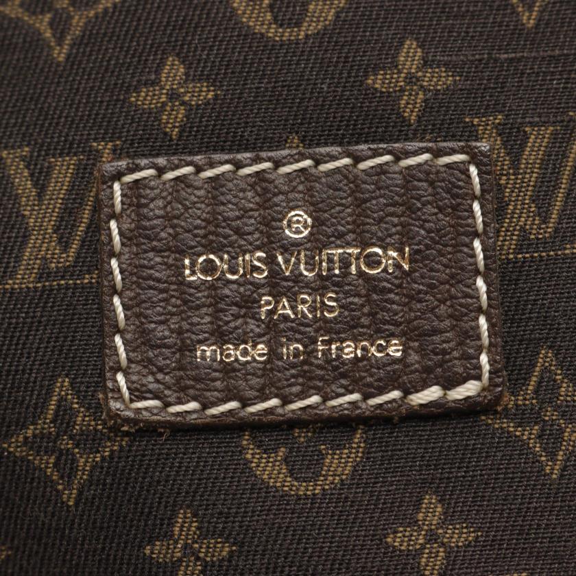 LOUIS VUITTON Saumur Monogram Mini Ebene Shoulder Bag Canvas Leather Dark Brown 951986