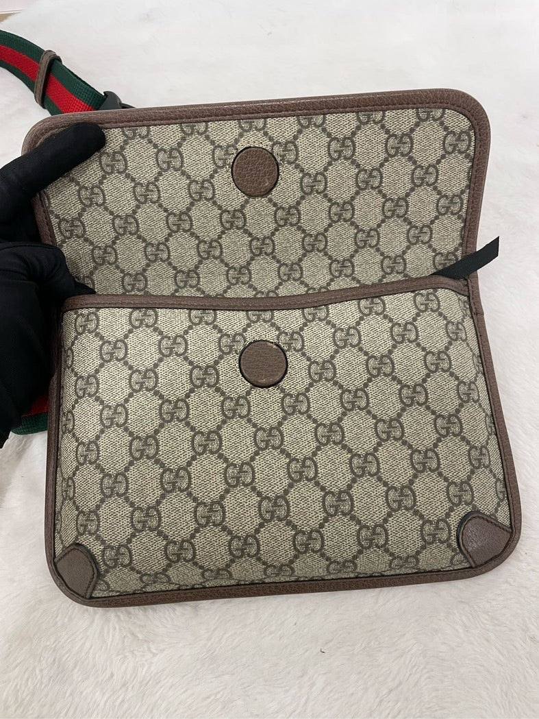 Gucci Tiger Head Waist Bag GG Supreme Beige Canvas Belt Bag