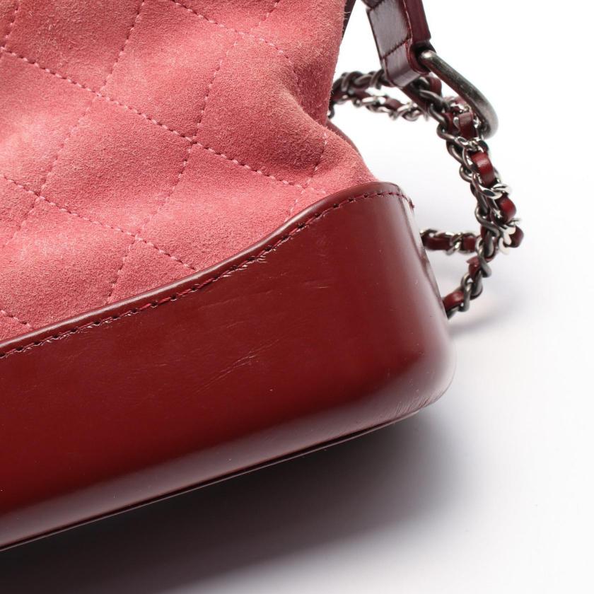 CHANEL Gabriel De Chanel Small Hobo Chain Shoulder Bag Pink Suede Leather
