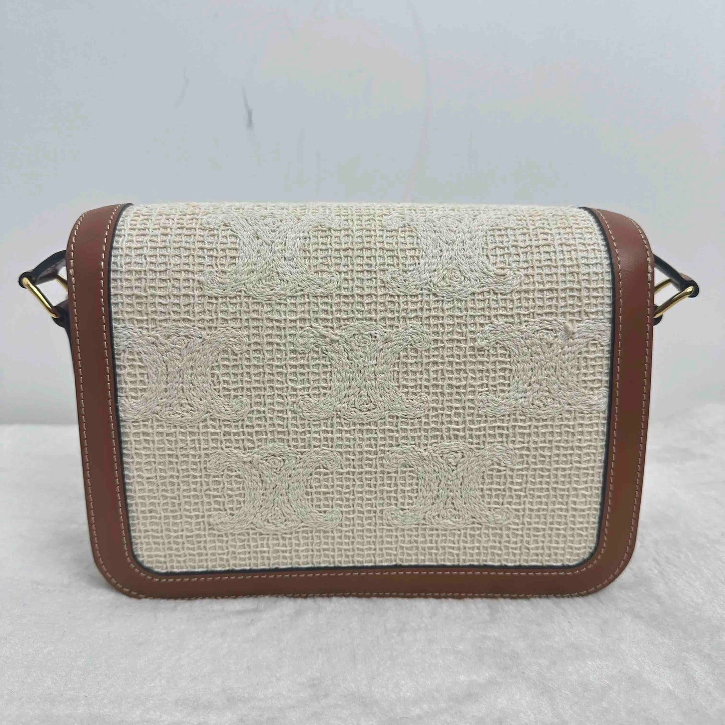 Celine Triomphe Box Caramel Canvas Shoulder Bag - Pre-loved BJ1102305011