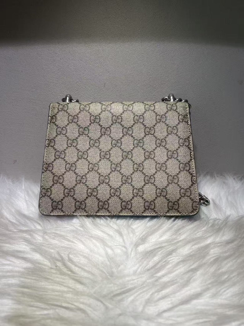 Pre-loved GUCCI Dionysus Beige Canvas Crossbody Bag