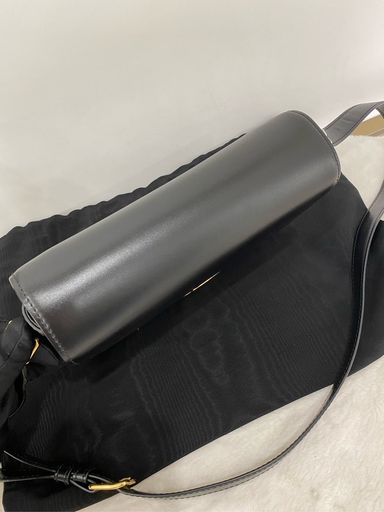 Celine Triomphe Bag Black Leather Crossbody Bag