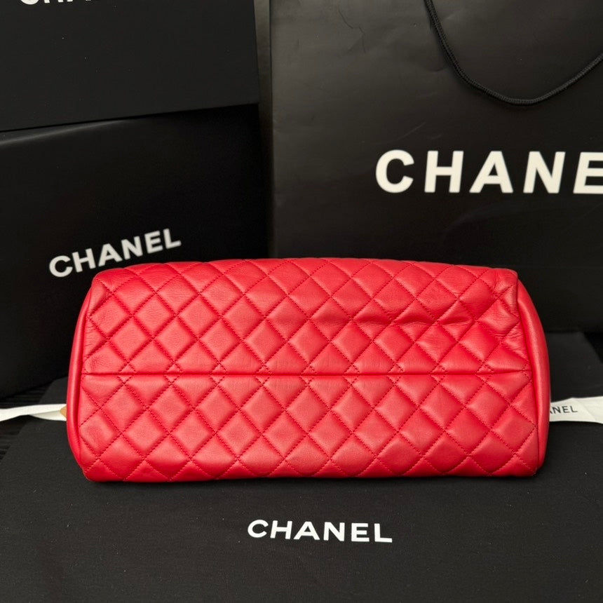 Chanel Red Quilted Leather Shoulder Bag