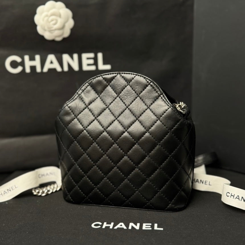 Chanel Quilted Leather Black Crossbody Bag