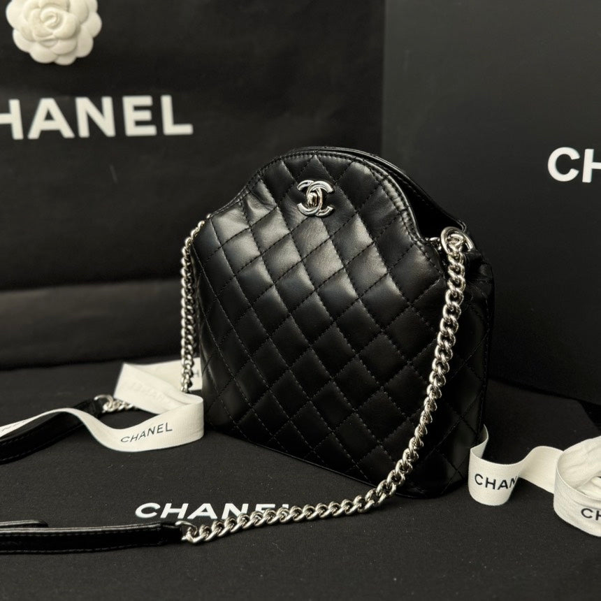 Chanel Quilted Leather Black Crossbody Bag