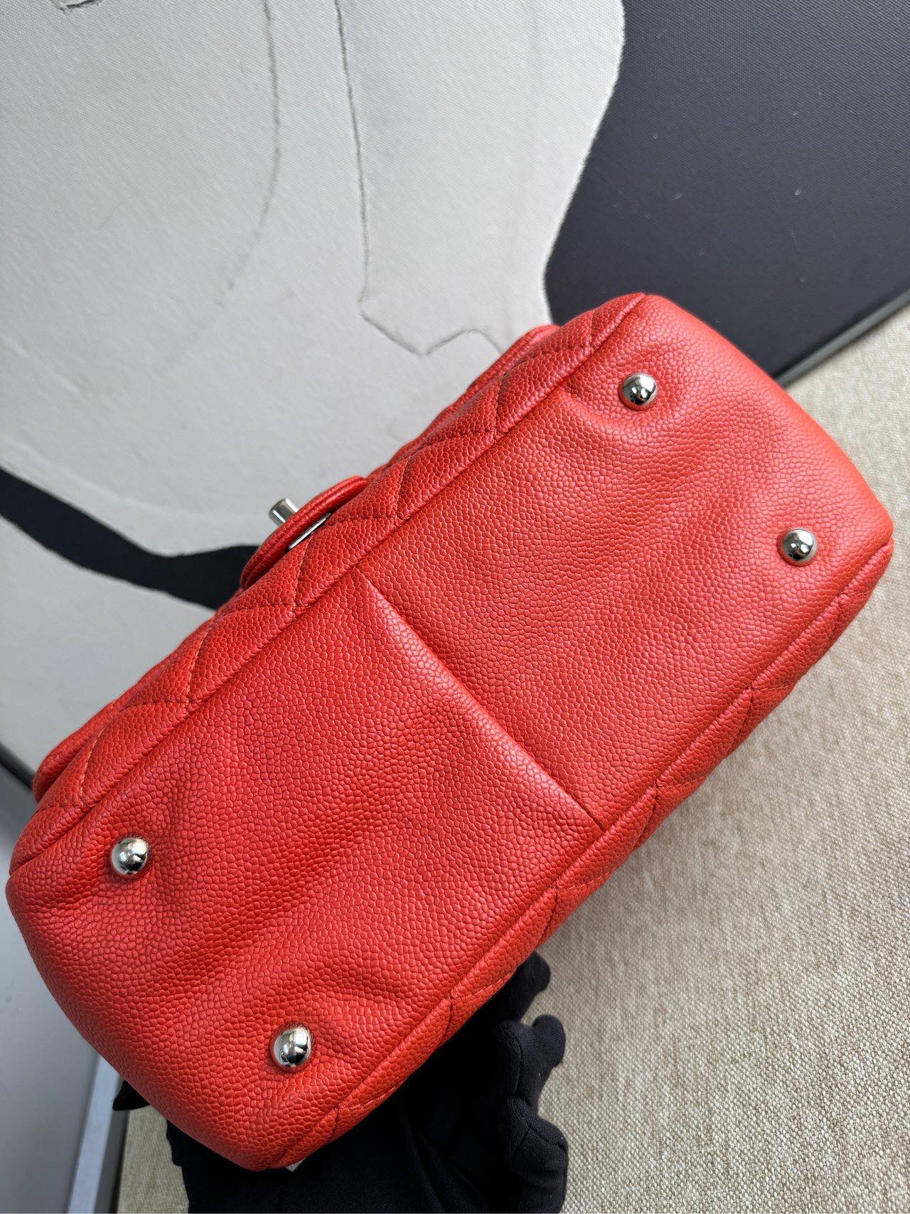 Preloved Chanel CF Red Quilted Leather Shoulder Bag