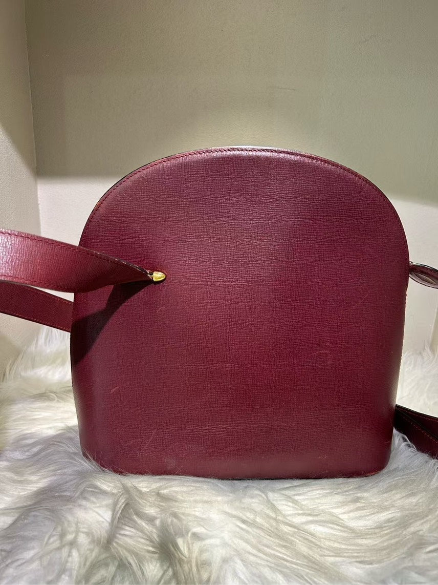 Pre-loved CARTIER Burgundy Leather Crossbody Bag