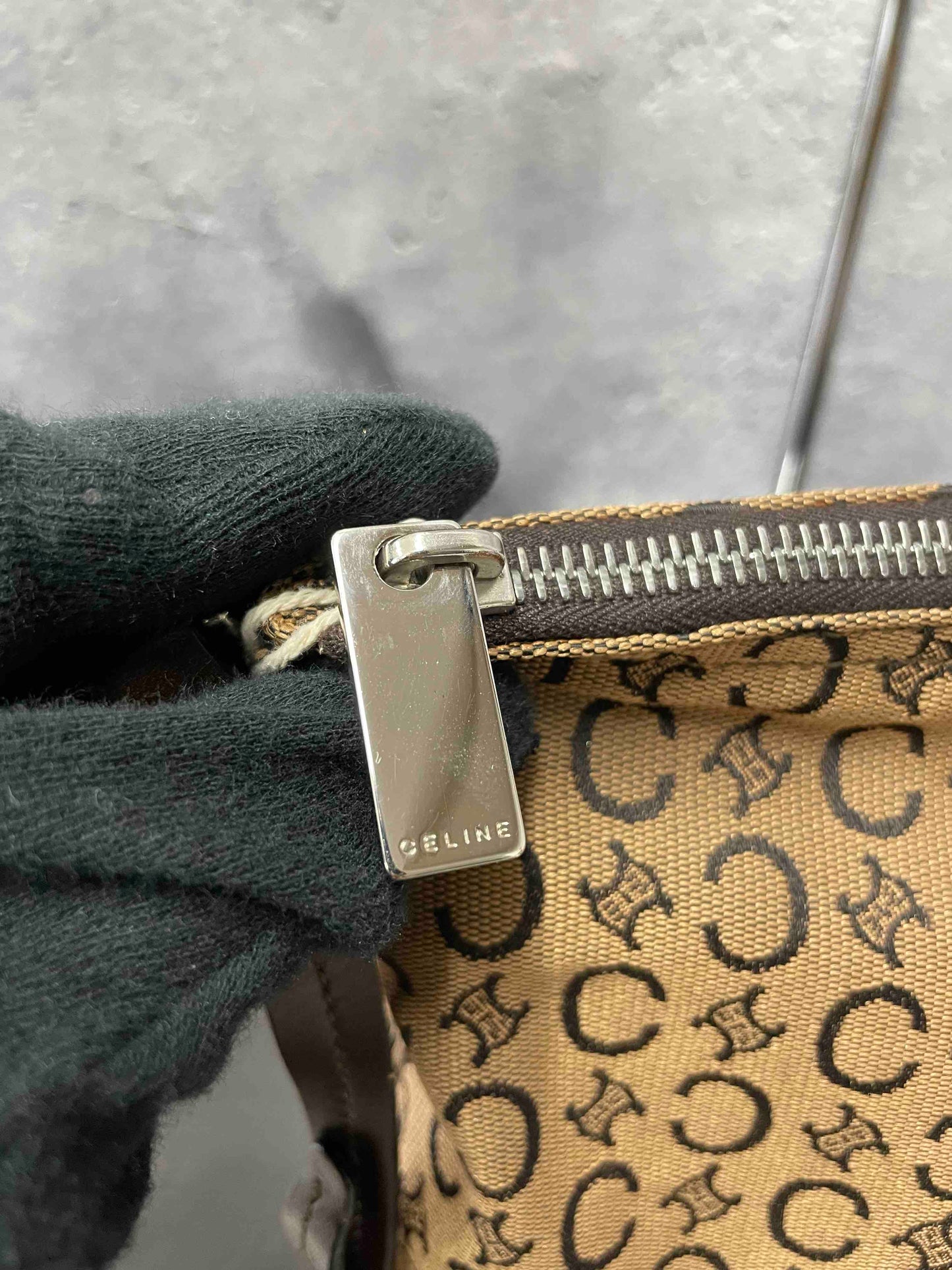 Celine Canvas Shoulder Bag RE98430100 Beige Shoulder Bag