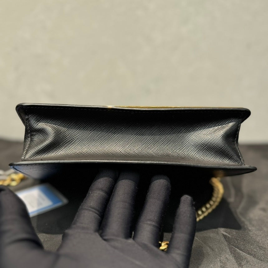 PRADA Saffiano Leather Black Shoulder Bag