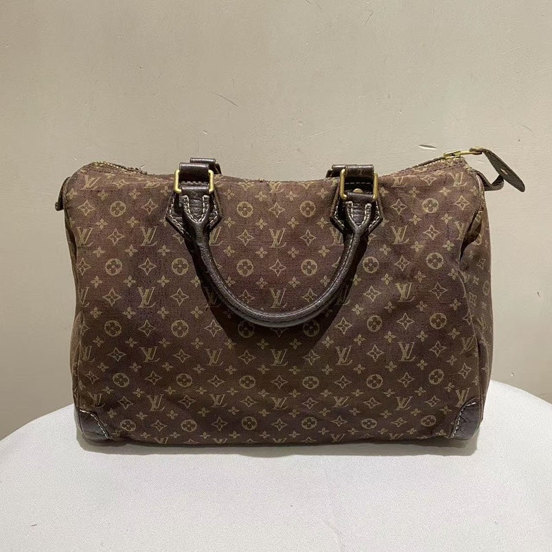 Louis Vuitton Canvas Boston Brown Monogram Duffle Bag