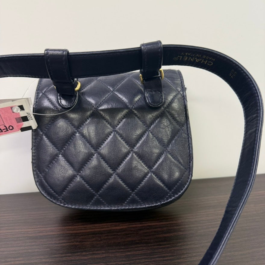 BP Vintage Chanel Lambskin Belt Bag Navy 75cm/30” LB114484