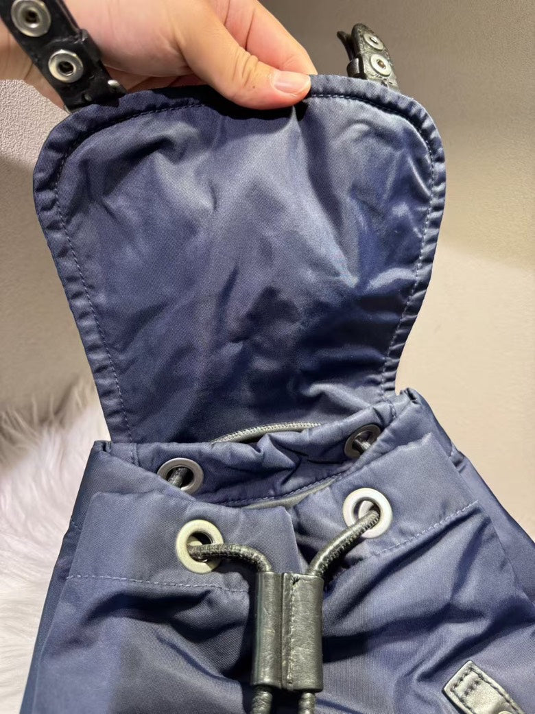 Pre-loved BURBERRY Navy Nylon Backpack Bag