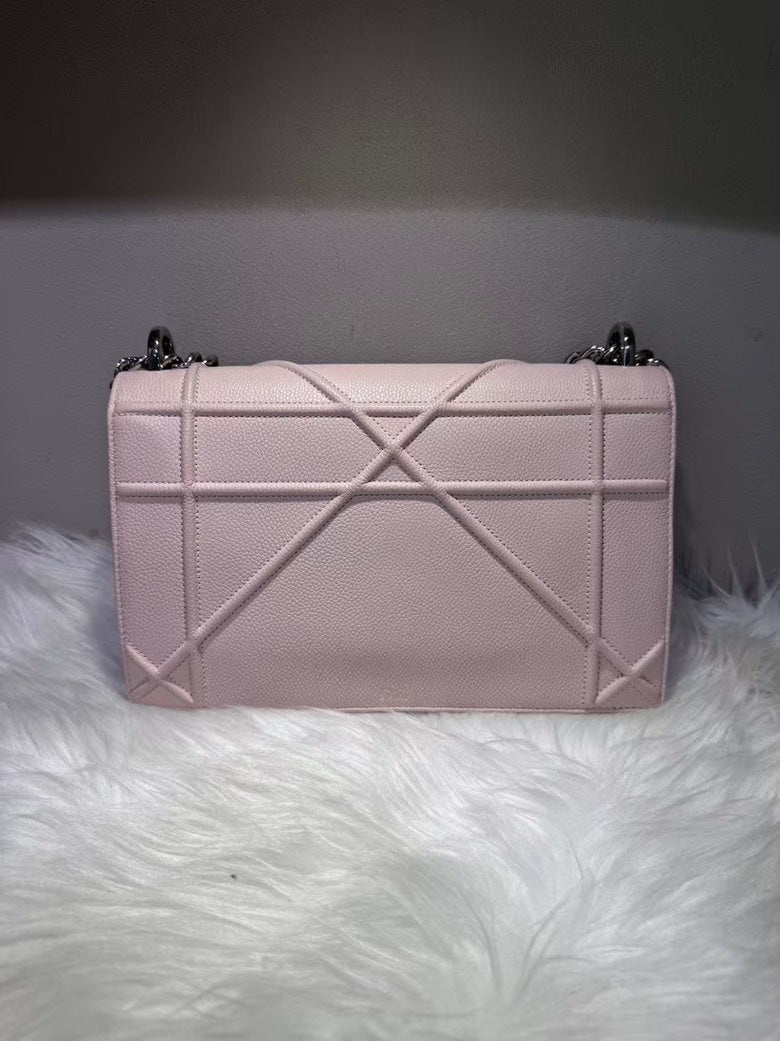 Pre-loved DIOR Caro Bag Pink Leather Crossbody Bag