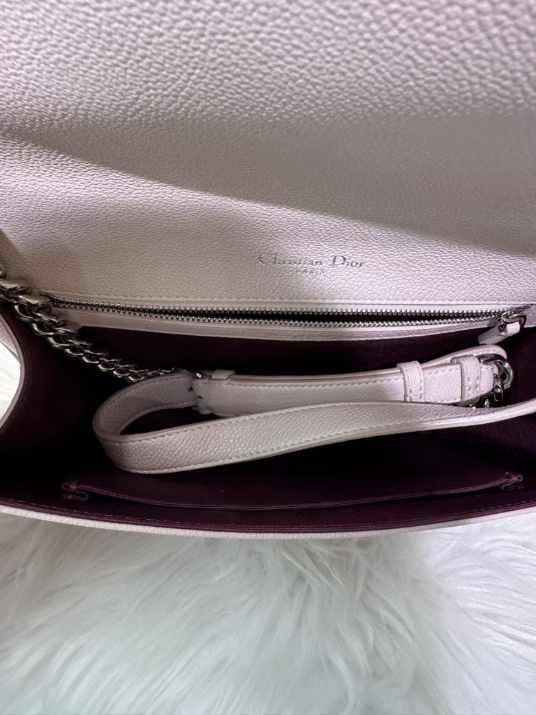 Pre-loved DIOR Caro Bag Pink Leather Crossbody Bag